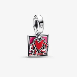 Dvojni viseči obesek s hodečimi srčki Keith Haring™ x Pandora - 792216C01 Dvojni viseči obesek s hodečimi srčki Keith Haring™ x Pandora - 792216C01