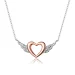 Dvobarvna dvobarvna ogrlica z obeskom v obliki srca v slogu Pandora - BSN162 Dvobarvna dvobarvna ogrlica z obeskom v obliki srca v slogu Pandora - BSN162